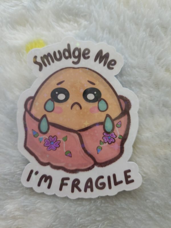 Smudge Me I'm Fragile Sticker